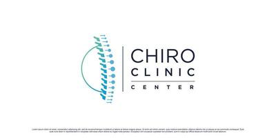 diseño de logotipo de clínica quiropráctica para terapia de masaje con vector premium de elemento creativo