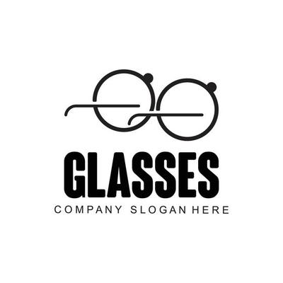 glasses logo design, vector illustration of optical tools to style and maintain eye health