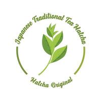 Vector Illustration of green plant matcha logo made as matcha drink or matcha dessert, green tea design
