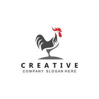 fried chicken logo design, farm animals made into food by the chef, premium vector illustration