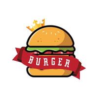 diseño de fondo vectorial del logotipo de la comida de hamburguesas, hecho de pan, verduras y carne. adecuado para empresas, serigrafía, pegatinas, pancartas, desolladores vector