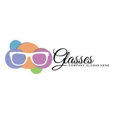 glasses logo design, vector illustration of optical tools to style and maintain eye health