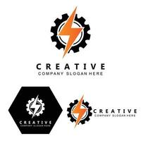 ELECTRICITY CURRENT VECTOR DESIGN LOGO, COOL LIGHTNING