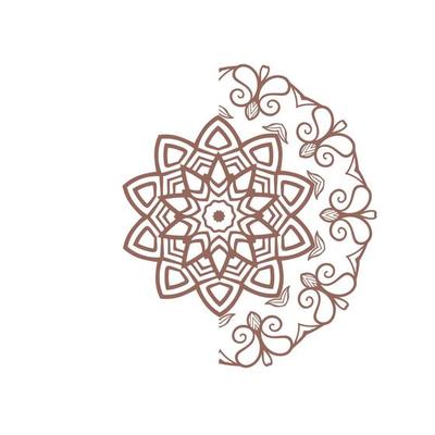 simple mandala art icon vector logo