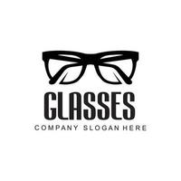 diseño de logotipo de gafas, ilustración vectorial de herramientas ópticas para diseñar y mantener la salud ocular vector