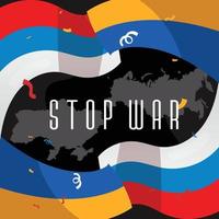 russia and ukraine conflict world war logo design, vector illustration stop war and make peace