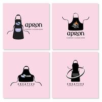 vector de logotipo de delantal de ropa protectora de chef, diseño de ilustración de etiqueta,ropa,fondo