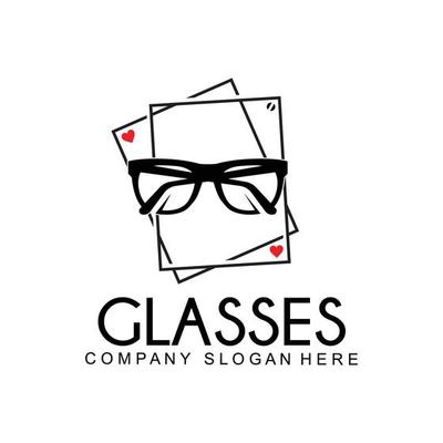 glasses logo design, vector illustration of optical tools to style and maintain eye health