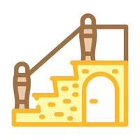 staircase with wardrobe color icon vector illustration