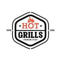 Hot grill logo template vector illustration