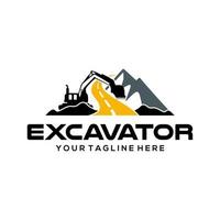 Excavator logo designs vector template