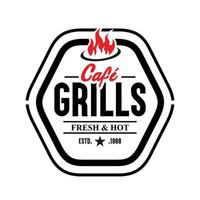 Hot grill logo template vector illustration