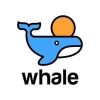 Blue Whale Modern Logo Design Vector Template