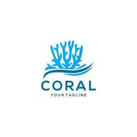 plantilla de vector de diseño de icono de logotipo de coral