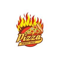 Pizza logo design template vector illustration