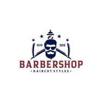 Vintage Barbershop Logo Vector Template