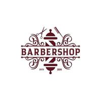 plantilla de vector de logotipo de barbería vintage