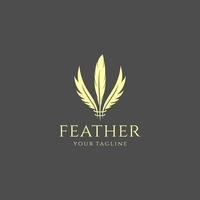 Quill Feather Pen Logo Elegant design vector template. Law, Legal, Lawyer, Copywriter, Writer. Stationary Logotype concept icon