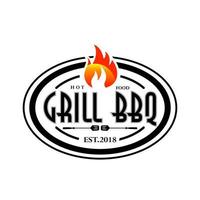 Hot grill logo template vector illustration