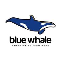 plantilla de vector de diseño de logotipo moderno de ballena azul