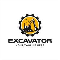 Excavator logo designs vector template