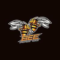 Ilustración de vector de diseño de logotipo de mascota de esport de abeja enojada