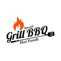 Hot grill logo template vector illustration