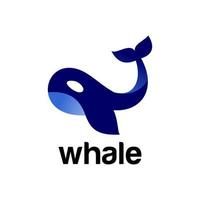 Blue Whale Modern Logo Design Vector Template