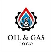 plantilla de logotipo de la industria del petróleo y el gas vector