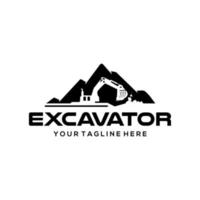 plantilla de vector de diseños de logotipo de excavadora