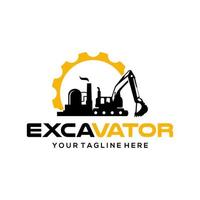 plantilla de vector de diseños de logotipo de excavadora