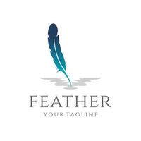 Quill Feather Pen Logo Elegant design vector template. Law, Legal, Lawyer, Copywriter, Writer. Stationary Logotype concept icon