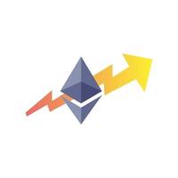 ilustración de diseño de aumento de gráfico de ethereum vector