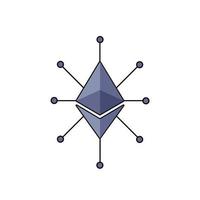 ethereum hub network illustration design vector