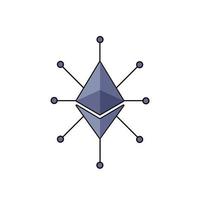 diseño de ilustración de red de hub ethereum vector