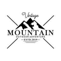 Vintage Mountain Logo Design Vector Template