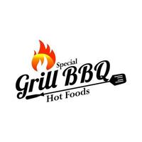 Hot grill logo template vector illustration