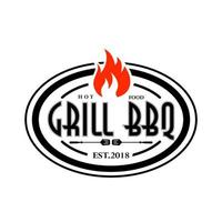 Hot grill logo template vector illustration