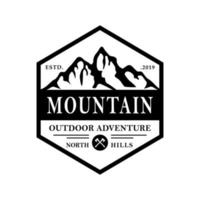 Vintage Mountain Logo Design Vector Template