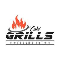 Hot grill logo template vector illustration