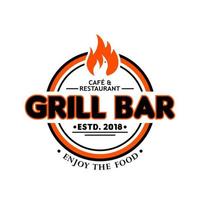 Hot grill logo template vector illustration