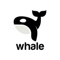 plantilla de vector de diseño de logotipo moderno de ballena azul
