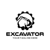 Excavator logo designs vector template