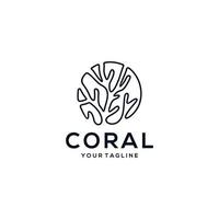 plantilla de vector de diseño de icono de logotipo de coral