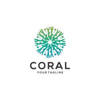 plantilla de vector de diseño de icono de logotipo de coral