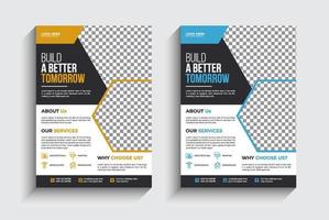 Construction Flyer Layout template design pro vector