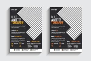 Construction Flyer Layout template design free vector