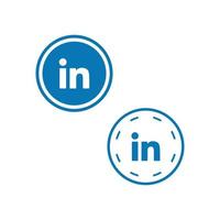 LinkedIn round icons vector