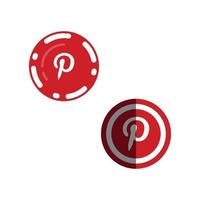 Pinterest round icons vector