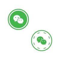 Wechat round icons vector